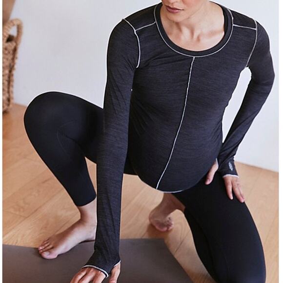 FP Movement x Hatch NWT Right On Run Black Layer Maternity Long Sleeve Top - Picture 1 of 9